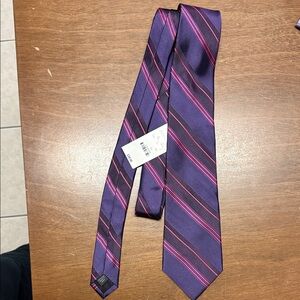 Express Tie in Deep Purple with Pink Accents